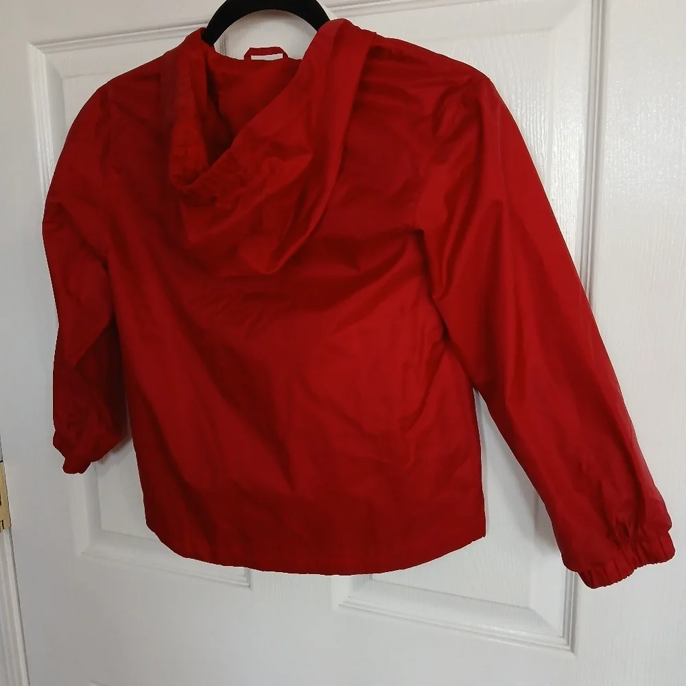 Osh Kosh Hooded Raincoat Windbreaker Pullover 6/7 Red Packable jacket